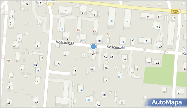 Brwinów, Kościuszki Tadeusza, gen., 4A, mapa Brwinów