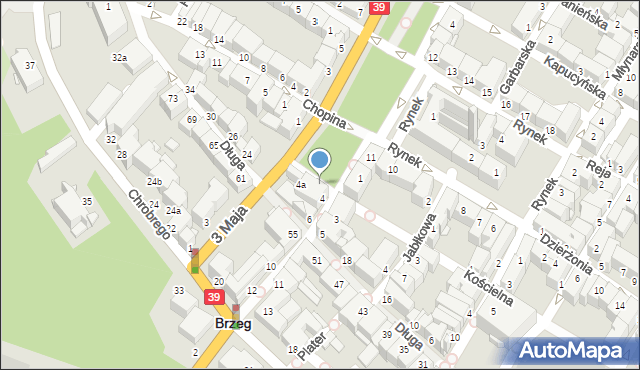 Brzeg, Kościelna, 4b, mapa Brzeg