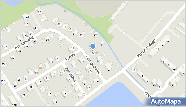 Brzeg, Konopnickiej Marii, 8a, mapa Brzeg