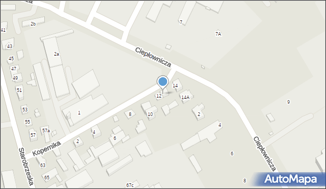 Brzeg, Kopernika Mikołaja, 12a, mapa Brzeg