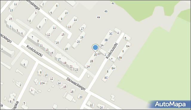 Brzeg, Kościuszki Tadeusza, gen., 1C, mapa Brzeg