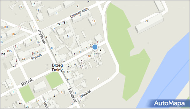 Brzeg Dolny, Kochanowskiego Jana, 12, mapa Brzeg Dolny