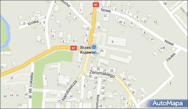 Brześć Kujawski, Kolejowa, 6, mapa Brześć Kujawski