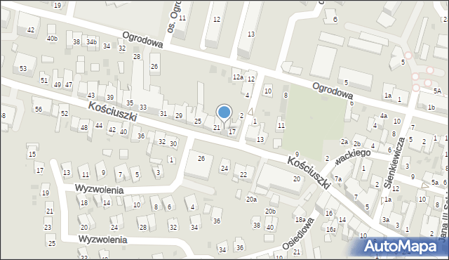 Brzesko, Kościuszki Tadeusza, gen., 19, mapa Brzesko