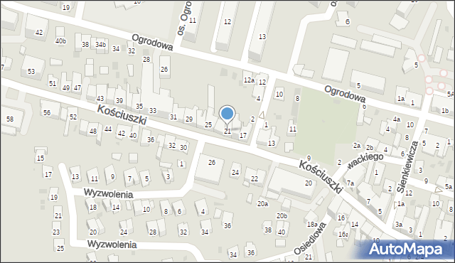 Brzesko, Kościuszki Tadeusza, gen., 21, mapa Brzesko