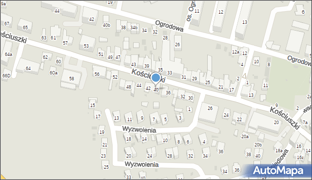 Brzesko, Kościuszki Tadeusza, gen., 40, mapa Brzesko