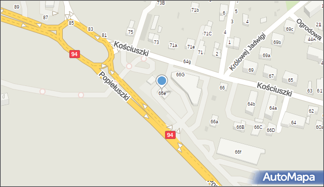 Brzesko, Kościuszki Tadeusza, gen., 66e, mapa Brzesko