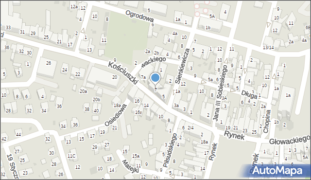 Brzesko, Kościuszki Tadeusza, gen., 7, mapa Brzesko