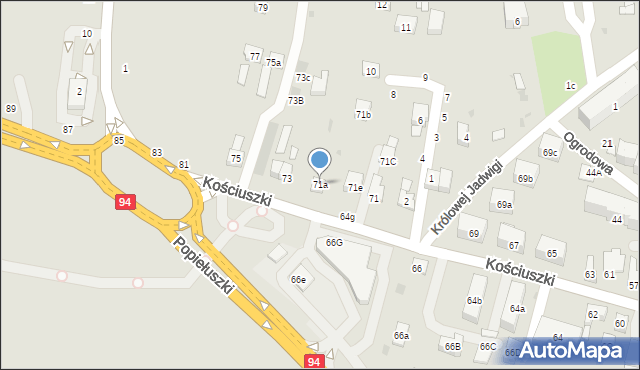 Brzesko, Kościuszki Tadeusza, gen., 71a, mapa Brzesko