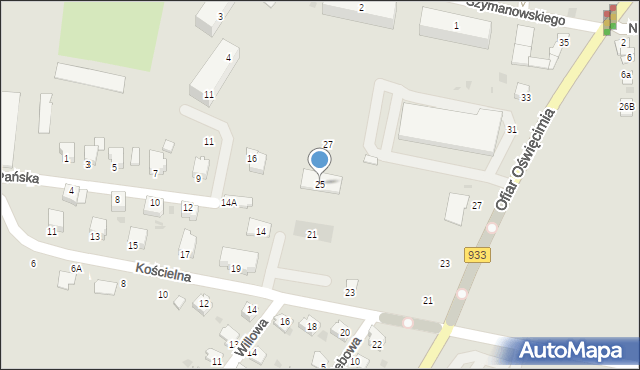 Brzeszcze, Kościelna, 25, mapa Brzeszcze