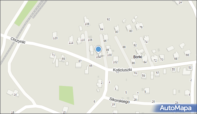 Brzeszcze, Kościuszki Tadeusza, gen., 104, mapa Brzeszcze