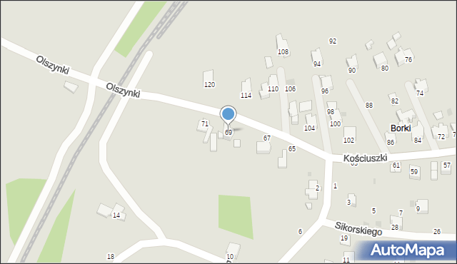 Brzeszcze, Kościuszki Tadeusza, gen., 69, mapa Brzeszcze