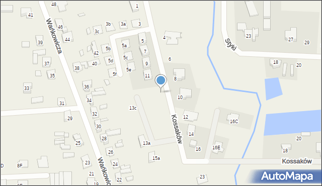 Brzezie k. Sulechowa, Kossaków, 11a, mapa Brzezie k. Sulechowa