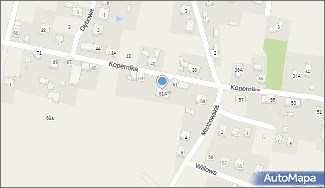 Brzezina, Kopernika Mikołaja, 61A, mapa Brzezina