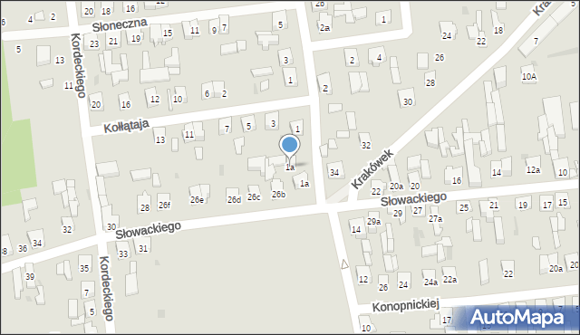 Brzeziny, Kołłątaja Hugo, 1a, mapa Brzeziny
