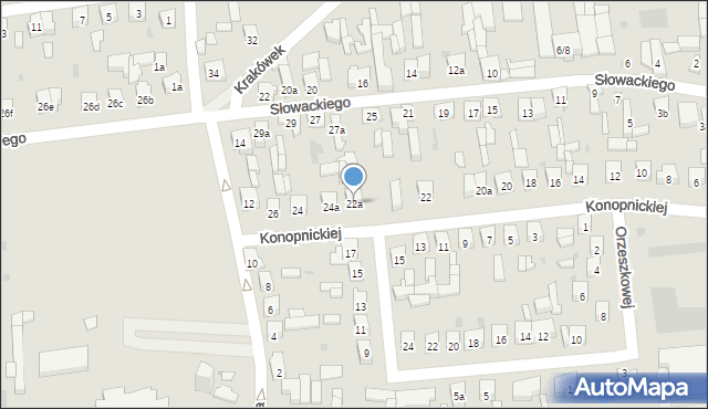 Brzeziny, Konopnickiej Marii, 22a, mapa Brzeziny