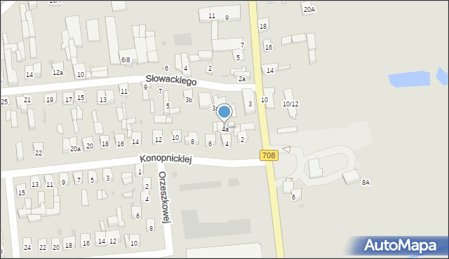 Brzeziny, Konopnickiej Marii, 4a, mapa Brzeziny