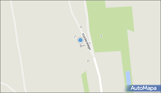 Brzeziny, Kordeckiego Augustyna, ks., 25, mapa Brzeziny