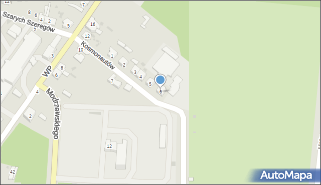Brzeziny, Kosmonautów, 6, mapa Brzeziny