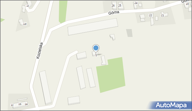 Brzeźnica, Kozielska, 1, mapa Brzeźnica