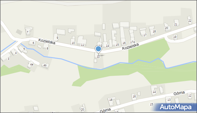 Brzeźnica, Kozielska, 12, mapa Brzeźnica