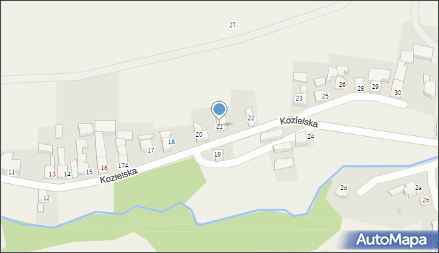 Brzeźnica, Kozielska, 21, mapa Brzeźnica