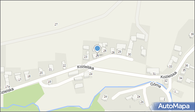 Brzeźnica, Kozielska, 25, mapa Brzeźnica