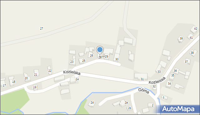 Brzeźnica, Kozielska, 28, mapa Brzeźnica