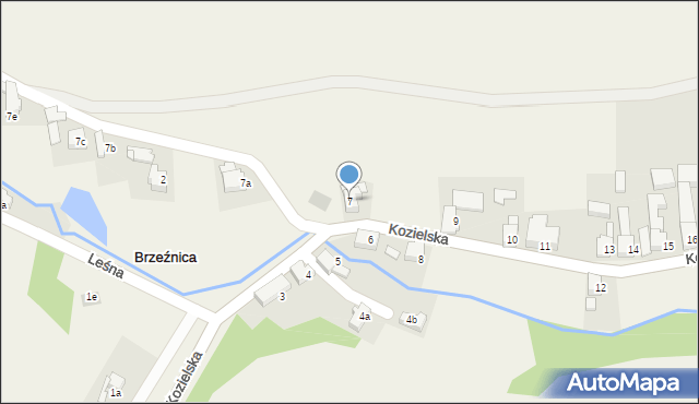 Brzeźnica, Kozielska, 7, mapa Brzeźnica
