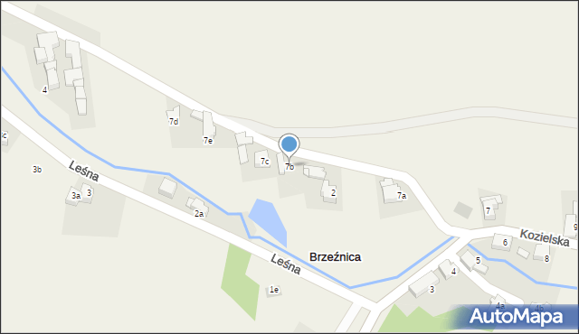 Brzeźnica, Kozielska, 7b, mapa Brzeźnica