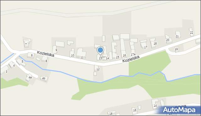 Brzeźnica, Kozielska, 13, mapa Brzeźnica