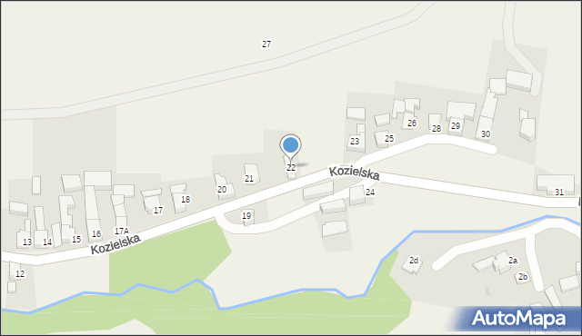 Brzeźnica, Kozielska, 22, mapa Brzeźnica