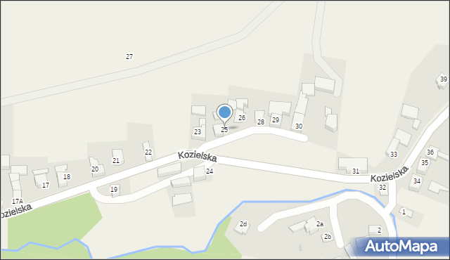 Brzeźnica, Kozielska, 25, mapa Brzeźnica