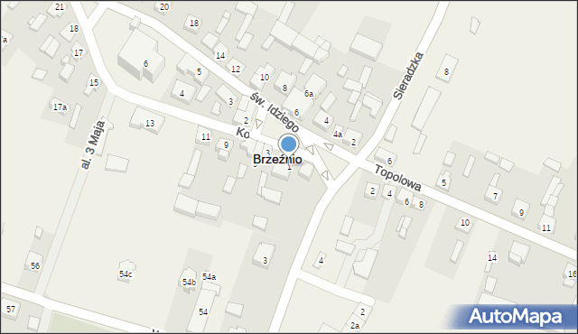 Brzeźnio, Kościelna, 1, mapa Brzeźnio