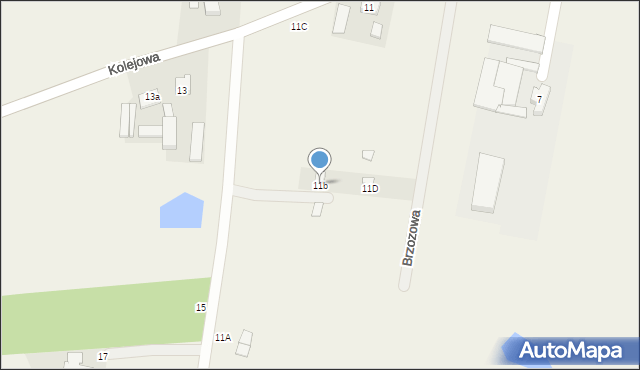 Brzeźno, Kolejowa, 11b, mapa Brzeźno