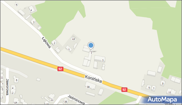 Brzeźno, Konińska, 1, mapa Brzeźno