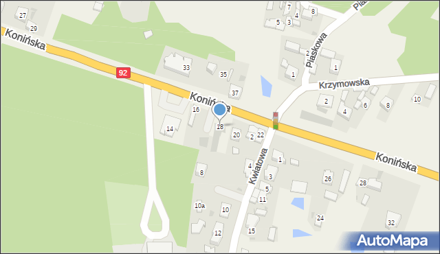 Brzeźno, Konińska, 18, mapa Brzeźno