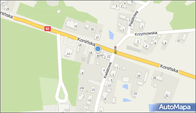 Brzeźno, Konińska, 20, mapa Brzeźno