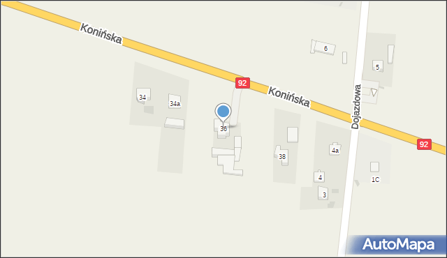 Brzeźno, Konińska, 36, mapa Brzeźno