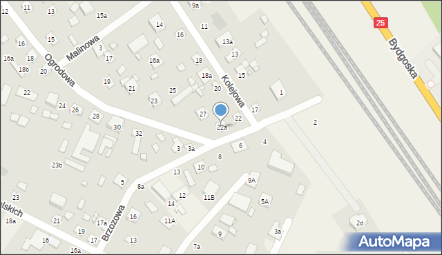 Brzoza, Kolejowa, 22a, mapa Brzoza
