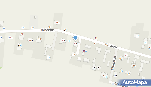 Brzóze, Kościelna, 13A, mapa Brzóze