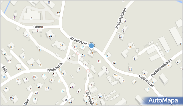 Brzozów, Kościuszki Tadeusza, gen., 13, mapa Brzozów