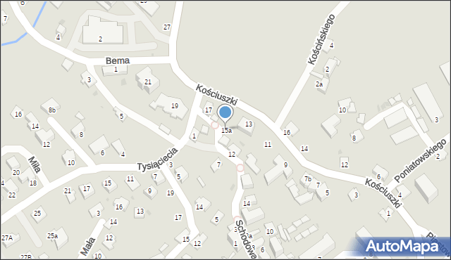 Brzozów, Kościuszki Tadeusza, gen., 15a, mapa Brzozów