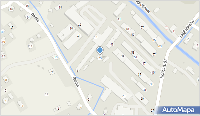 Brzozów, Kościuszki Tadeusza, gen., 25, mapa Brzozów