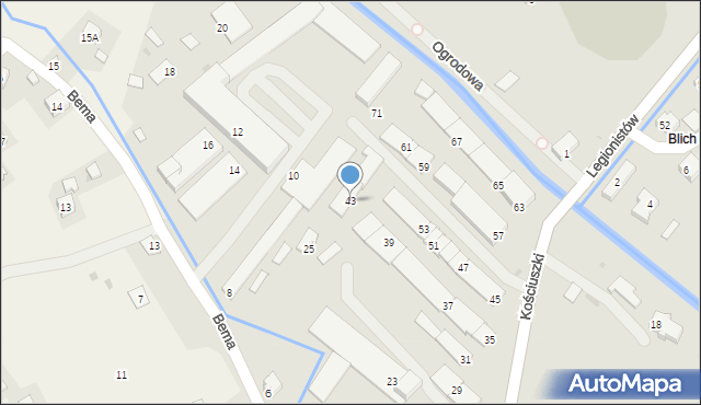 Brzozów, Kościuszki Tadeusza, gen., 43, mapa Brzozów