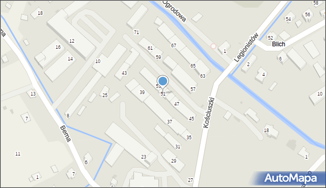 Brzozów, Kościuszki Tadeusza, gen., 51, mapa Brzozów
