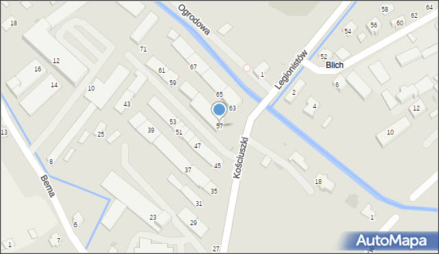 Brzozów, Kościuszki Tadeusza, gen., 57, mapa Brzozów