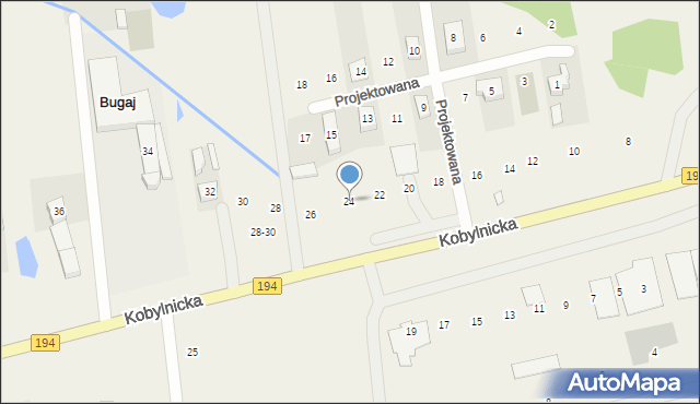 Bugaj, Kobylnicka, 24, mapa Bugaj