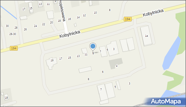 Bugaj, Kobylnicka, 9, mapa Bugaj