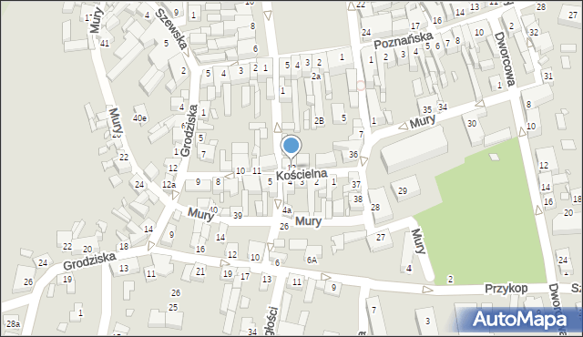 Buk, Kościelna, 13, mapa Buk